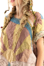 Magnolia Pearl Preloved Sunrise Appliqué Artist Smock Dress 786
