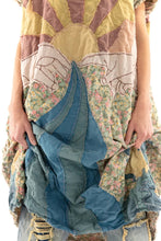 Magnolia Pearl Preloved Sunrise Appliqué Artist Smock Dress 786