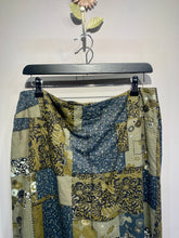 Preloved Sandwich Navy Green Zip Skirt
