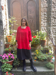 Terry Macey Preloved Red Crush Cord Brighton Dress