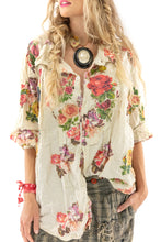 Magnolia Pearl Preloved Moonlight Appliqué Freydis Shirt 1209